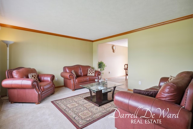 5512 Lillyview Ave SW, Wyoming, MI 49509 - carpeted living area featuring crown molding and baseboards