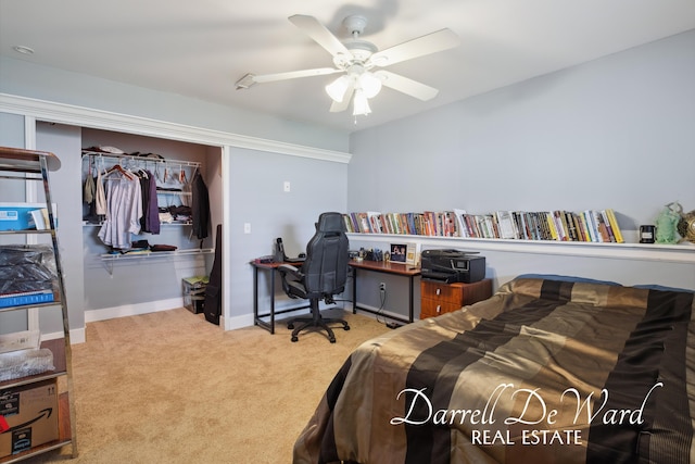 5512 Lillyview Ave SW, Wyoming, MI 49509 - carpeted bedroom featuring a closet, a ceiling fan, and baseboards