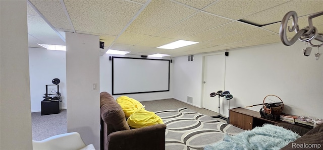 5084 Champlain Cir W, Bloomfield, MI 48323 - carpeted cinema room featuring a paneled ceiling
