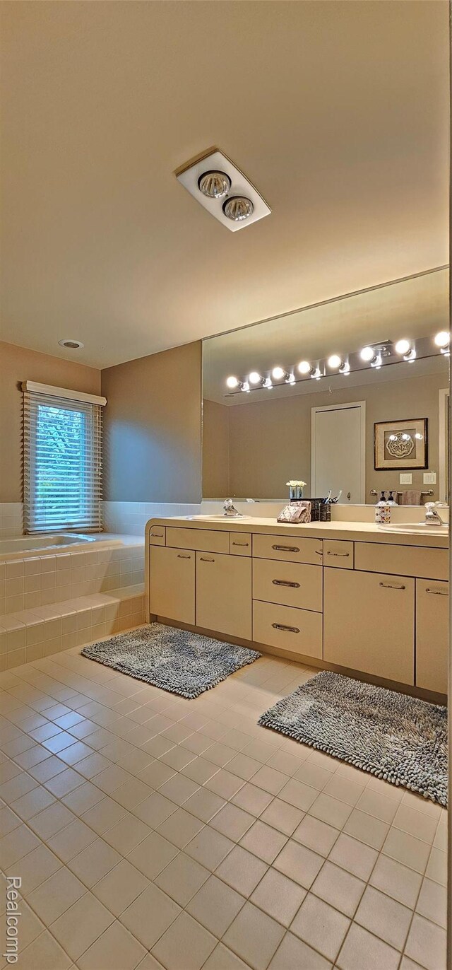 5084 Champlain Cir W, Bloomfield, MI 48323 - bathroom with double vanity and tile patterned floors