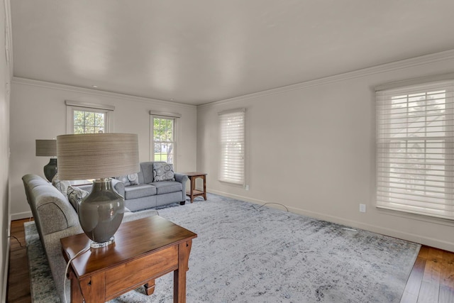 1780 Williamsburg Dr, Adrian, MI 49221 - living room featuring crown molding and baseboards