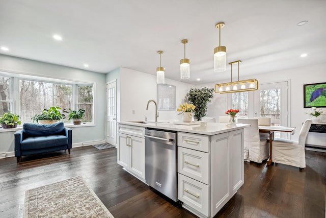 4396 Laurel Dr, Saint Joseph, MI 49085 - kitchen with dishwasher, a sink, plenty of natural light, light countertops, and recessed lighting