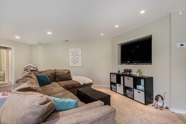 1710 Kreft St NE, Grand Rapids, MI 49525 - living area with recessed lighting, baseboards, and carpet flooring