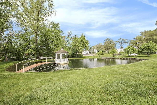 1710 Kreft St NE, Grand Rapids, MI 49525 - view of community featuring a water view, a gazebo, and a lawn