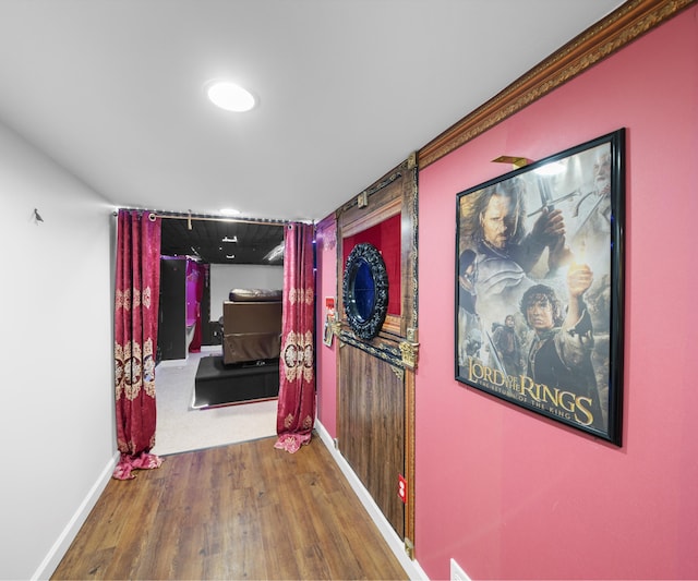 1150 Heatherlea Ct, Canton, MI 48188 - hallway featuring wood finished floors and baseboards