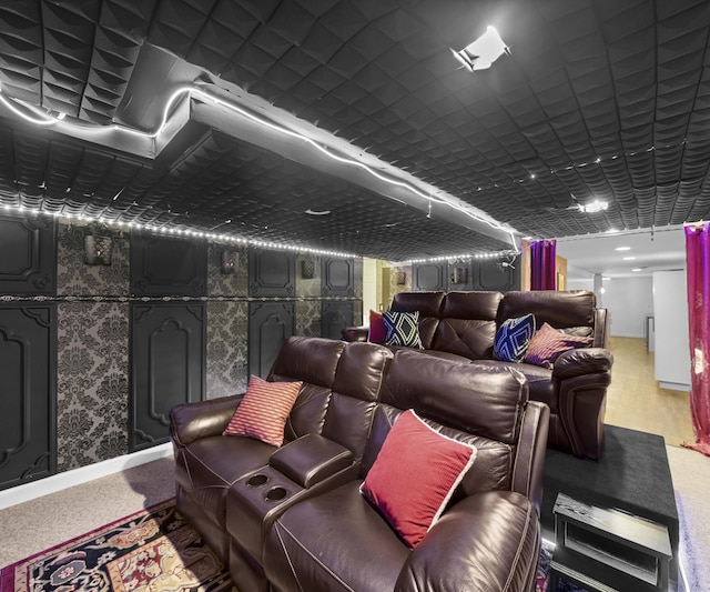 1150 Heatherlea Ct, Canton, MI 48188 - carpeted cinema featuring baseboards