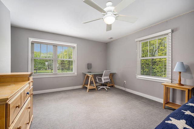 9266 Maricopa Trl, Kalamazoo, MI 49009 - carpeted bedroom featuring baseboards and ceiling fan