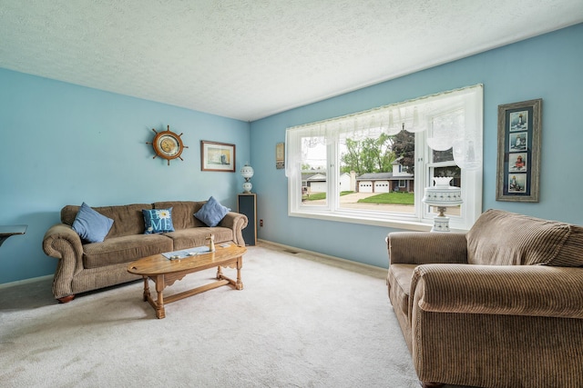 1605 Suffolk Ave, Portage, MI 49024 - living area with carpet and a textured ceiling