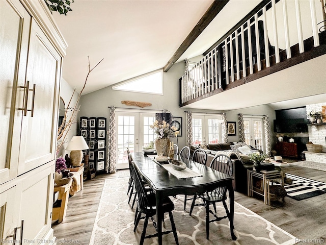 2109 S Lakeshore Rd, Harbor Beach, MI 48441 - dining room with french doors and light wood-type flooring