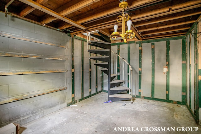 5011 Rosabelle Beach Ave, Holland, MI 49424 - below grade area with concrete block wall