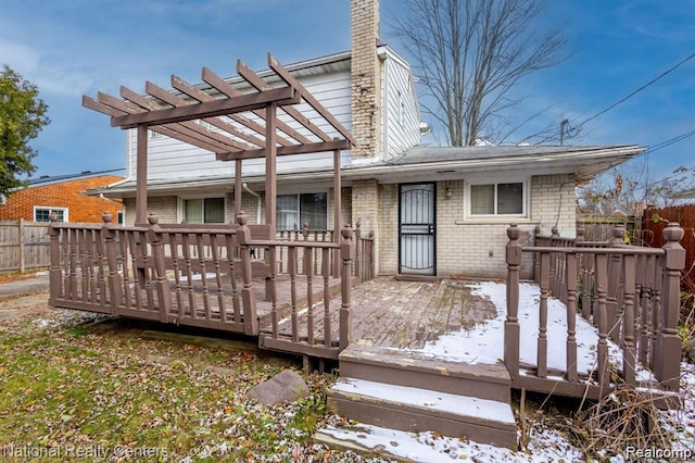 29249 Everett St, Southfield, MI 48076 - wooden deck featuring a pergola