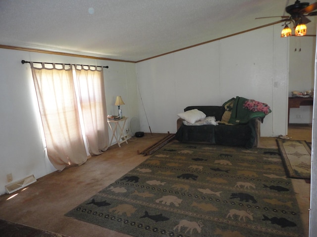 5925 113th Ave, Pullman, MI 49450 - sitting room featuring ornamental molding, carpet, and a ceiling fan
