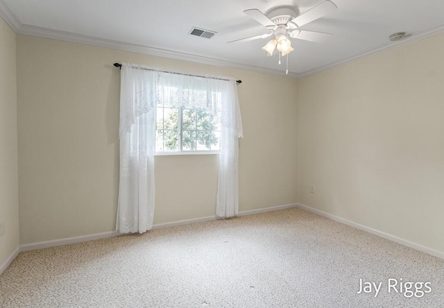 2632 E Turning Leaf Way Unit 111, Fruitport, MI 49415 - empty room with crown molding, ceiling fan, baseboards, and carpet flooring