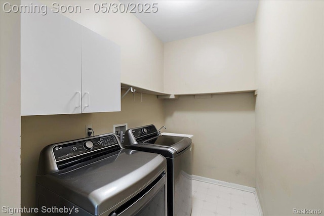 31190 Kingsley Ct, Novi, MI 48377 - washroom with washing machine and clothes dryer, cabinet space, and light floors