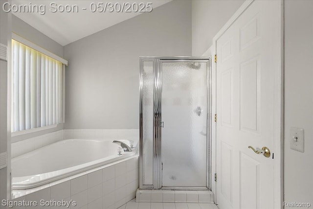 31190 Kingsley Ct, Novi, MI 48377 - full bathroom with a shower stall, a garden tub, and tile patterned flooring