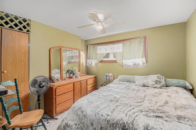 19030 W Almy Rd, Howard City, MI 49329 - bedroom with ceiling fan