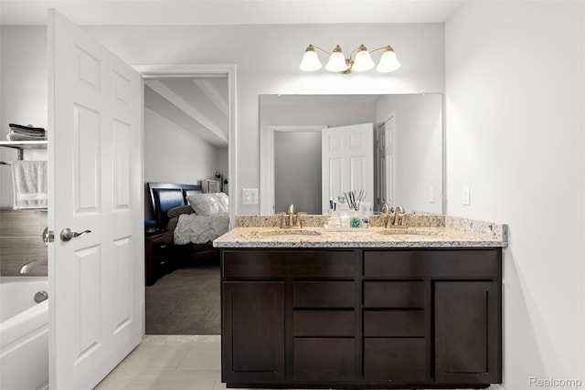 52690 Char Marie, Macomb, MI 48042 - full bathroom with connected bathroom, double vanity, and a tub to relax in