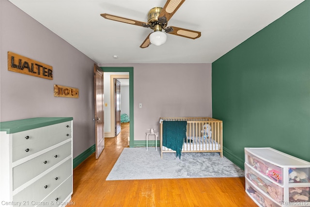 34642 Elm St, Wayne, MI 48184 - bedroom with wood finished floors and ceiling fan