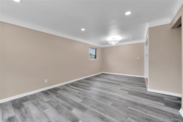 21608 Barton St, Saint Clair Shores, MI 48081 - empty room featuring recessed lighting, baseboards, and wood finished floors
