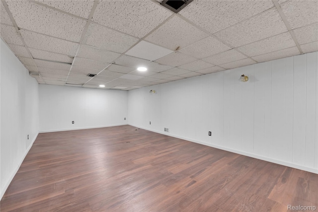 21608 Barton St, Saint Clair Shores, MI 48081 - unfurnished room with wood finished floors, a drop ceiling, and baseboards