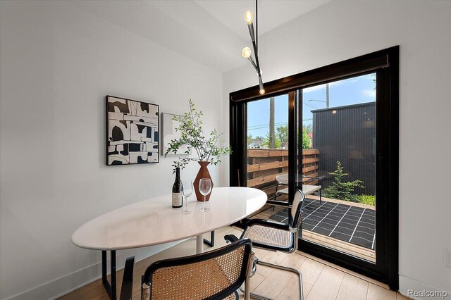 3303 Cochrane, Detroit, MI 48208 - dining room featuring wood-type flooring and baseboards