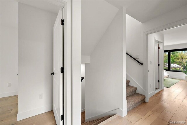 3303 Cochrane, Detroit, MI 48208 - stairs with wood finished floors and baseboards