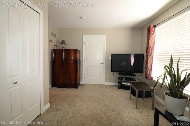 13961 Cobblestone Creek Dr, Belleville, MI 48111 - living area featuring plenty of natural light, baseboards, and carpet flooring
