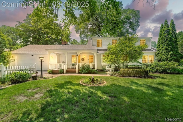 18410 Fermanagh Ct, Northville, MI 48168 - view of front of property featuring a porch and an attached garage