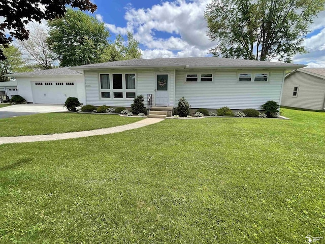 8263 Westwood St, Ida, MI 48140 - single story home featuring an attached garage, driveway, a front yard, and entry steps