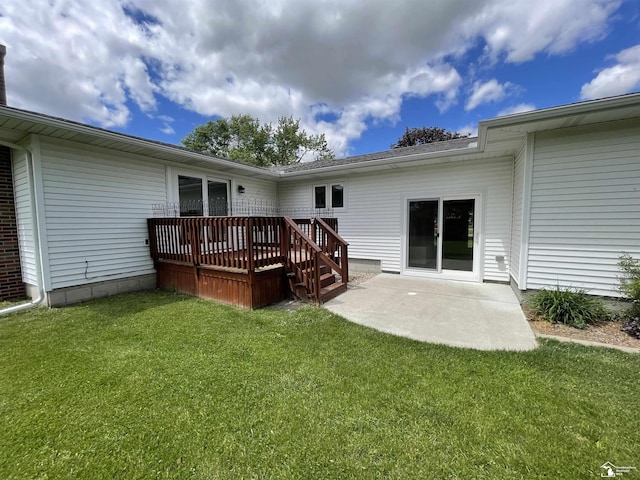 8263 Westwood St, Ida, MI 48140 - rear view of house with a deck, a patio area, and a yard
