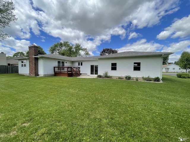 8263 Westwood St, Ida, MI 48140 - rear view of property with a wooden deck and a patio area