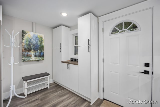 536 E Grant St, Sheridan, MI 48884 - entryway with wood finished floors and recessed lighting