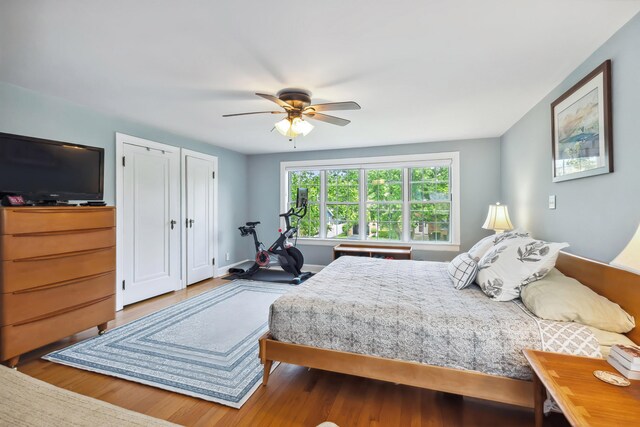 616 S Elm St, Three Oaks, MI 49128 - bedroom featuring wood finished floors and a ceiling fan