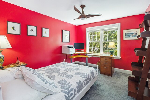 616 S Elm St, Three Oaks, MI 49128 - carpeted bedroom with baseboards and a ceiling fan