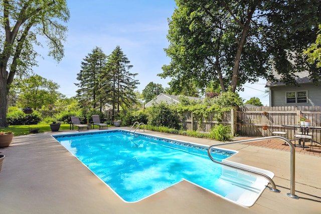 616 S Elm St, Three Oaks, MI 49128 - view of swimming pool featuring a fenced backyard and a patio area