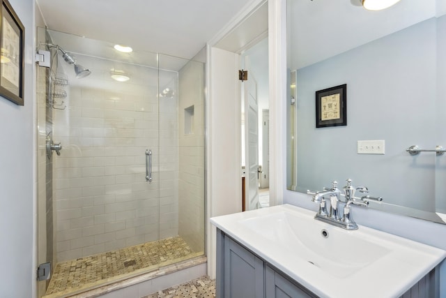 616 S Elm St, Three Oaks, MI 49128 - full bathroom featuring a stall shower and vanity