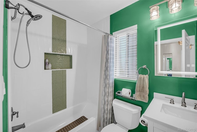 1104 James K Blvd, Pontiac, MI 48341 - bathroom with vanity, shower / bath combo with shower curtain, and toilet