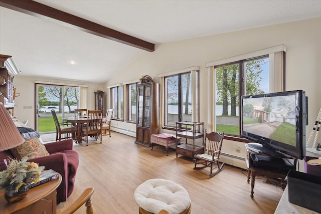 650 N Shore Dr, Crystal, MI 48818 - sunroom with a baseboard heating unit and baseboard heating