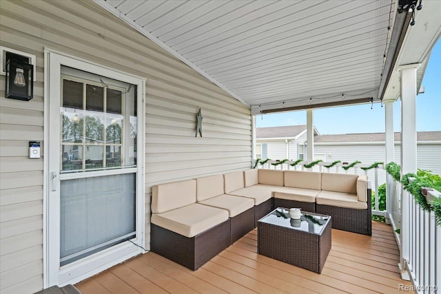 4813 Othello Ln, Northville, MI 48167 - wooden terrace featuring an outdoor living space