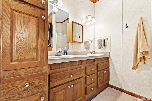 4813 Othello Ln, Northville, MI 48167 - full bathroom featuring double vanity and baseboards