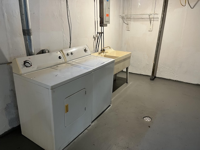 24680 Kenosha St, Oak Park, MI 48237 - washroom with washing machine and clothes dryer and electric panel