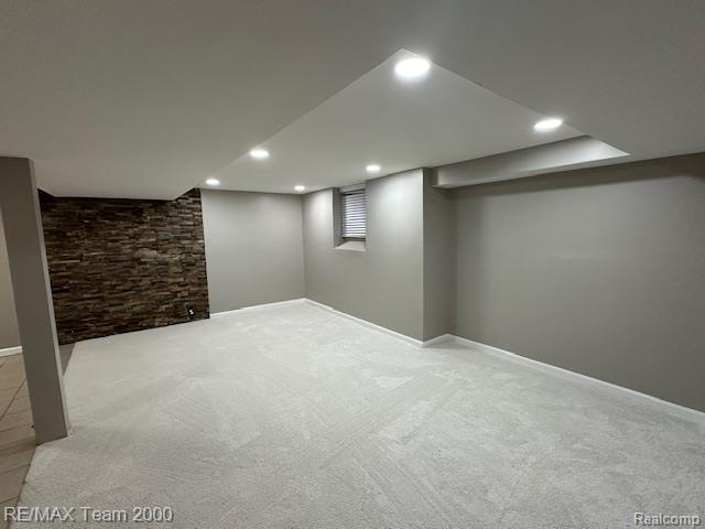 1042 Drexel St, Dearborn, MI 48128 - basement featuring carpet, recessed lighting, and baseboards
