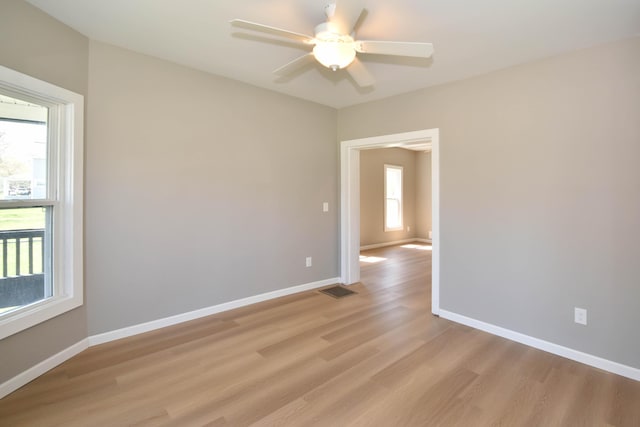925 Princeton Ave, Kalamazoo, MI 49007 - unfurnished room featuring light wood-style flooring, baseboards, and ceiling fan