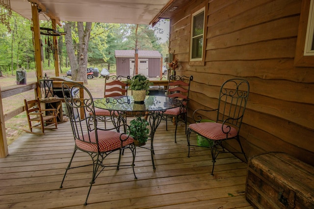 6210 W Monroe Rd, Hesperia, MI 49421 - wooden deck with outdoor dining space