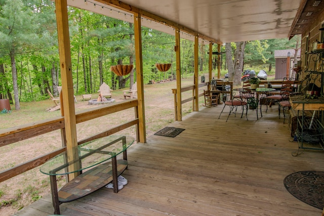 6210 W Monroe Rd, Hesperia, MI 49421 - deck featuring outdoor dining space