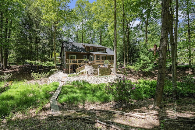 12215 Dunes Rd, Sawyer, MI 49125 - rear view of property with a deck and stairway