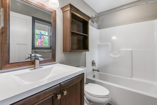 124 S Shore Dr, Portage, MI 49002 - bathroom featuring toilet, shower / bath combination, and vanity