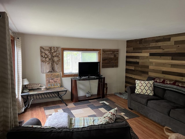8953 18th Ave, Bitely, MI 49309 - living room with wood finished floors and wood walls