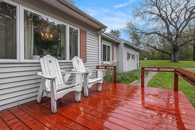 7694 Norconk Rd, Bear Lake, MI 49614 - wooden terrace with a lawn