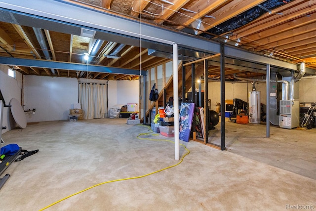 6075 Davison Rd, Burton, MI 48509 - unfinished basement with water heater and heating unit